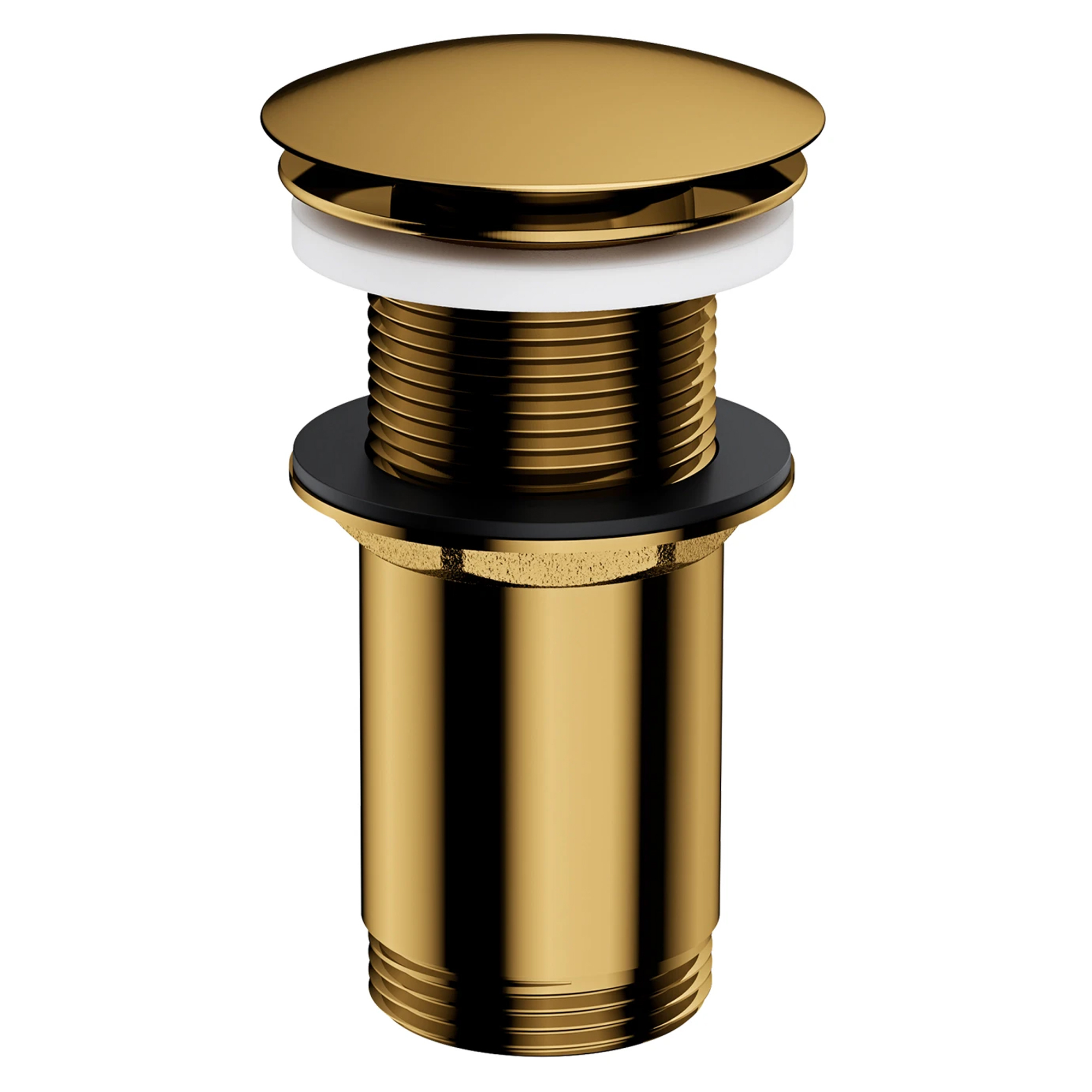 Omnires Bundventil Click Clack Guld Blank til Håndvask uden Overløb