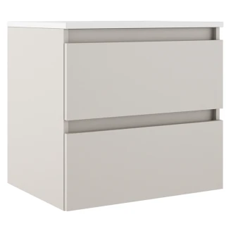 Underskab <strong>Blisse</strong>  Beige Mat 60 cm med To Skuffer & Vask Hvid Blank