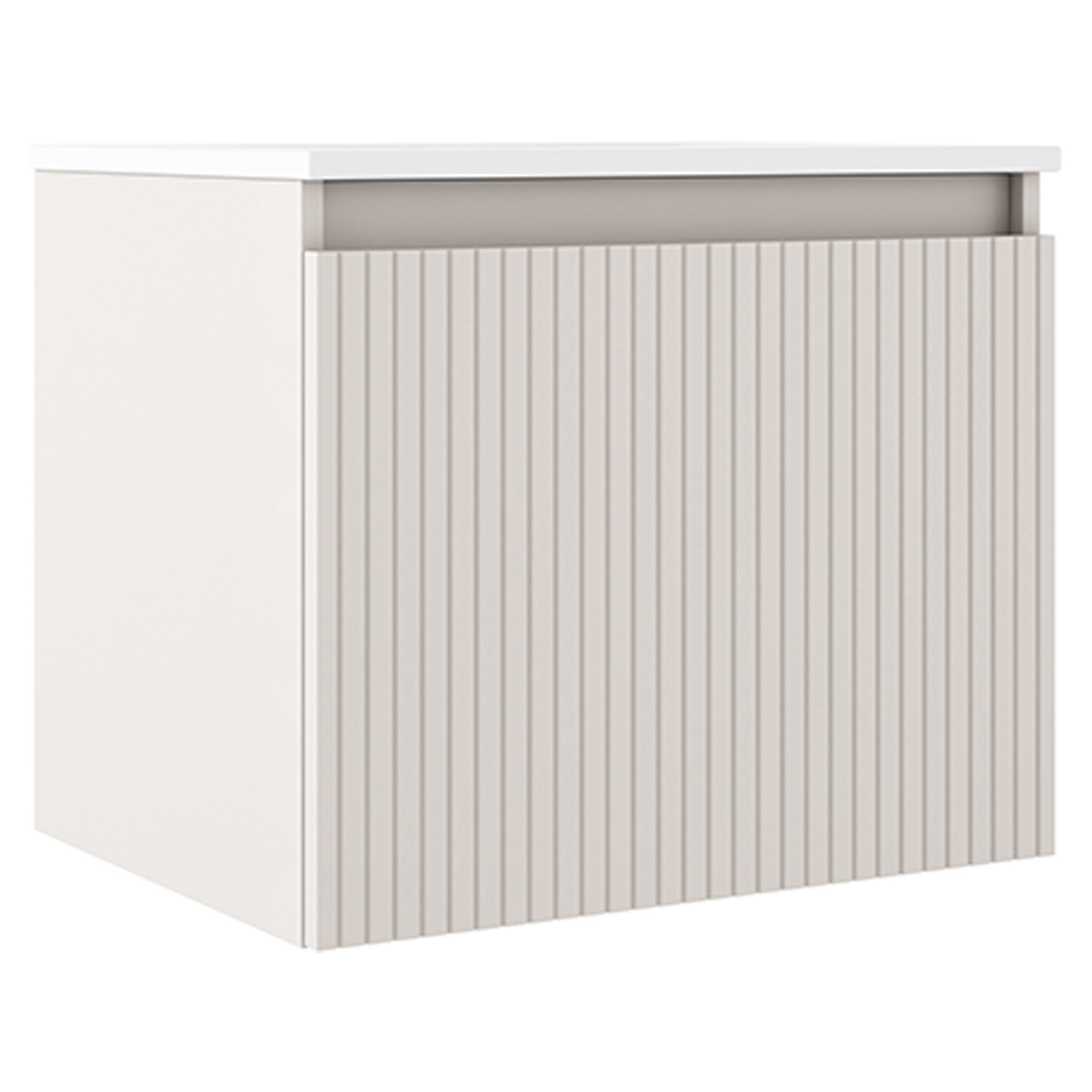 Underskab Picone Beige Mat 60 cm med Vask Hvid Blank