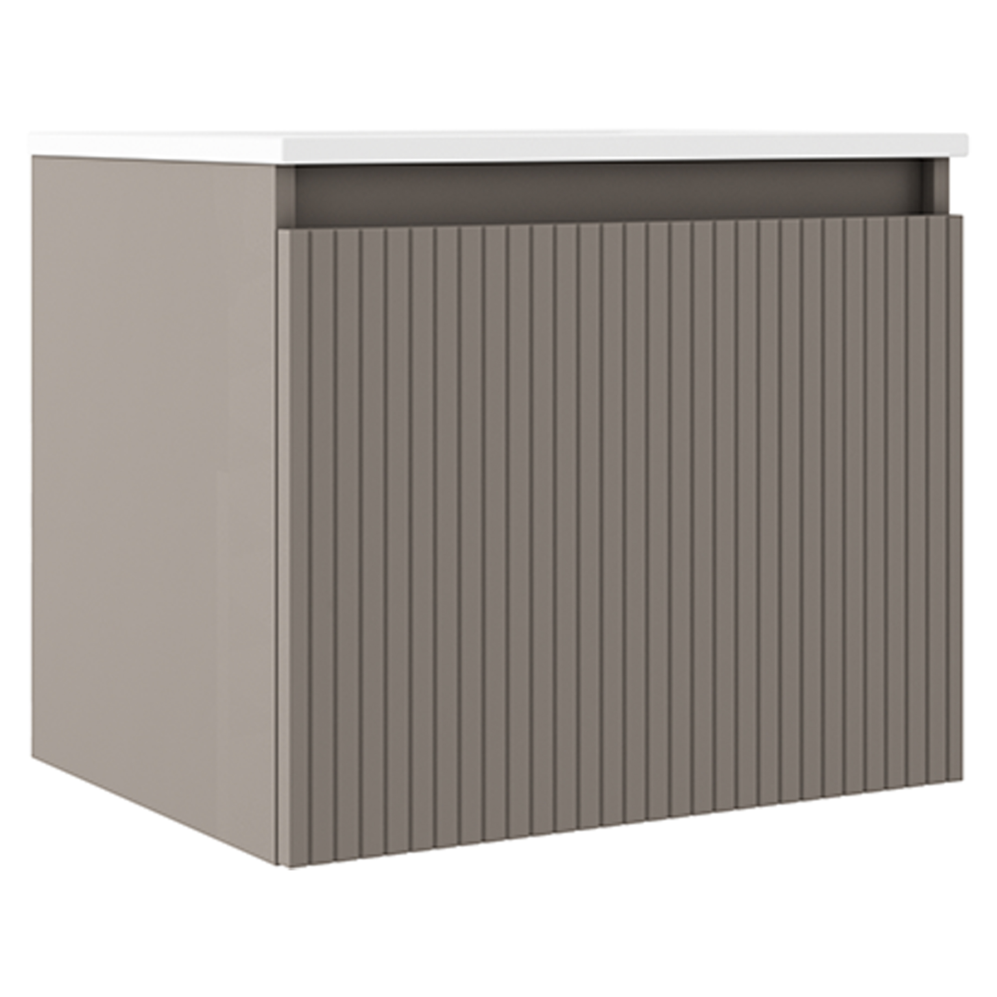 Underskab Picone Grå Mat 60 cm med Vask Hvid Blank