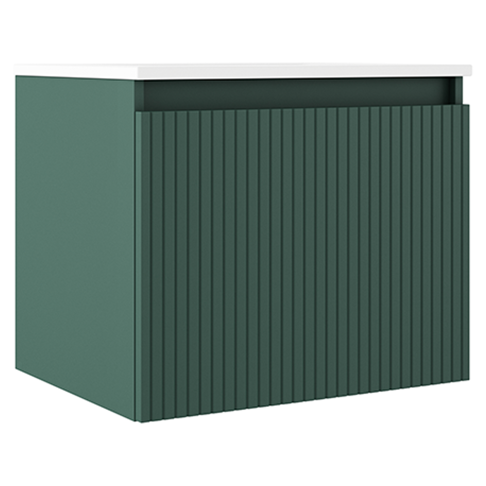 Underskab Picone Grøn Mat 60 cm med Vask Hvid Blank