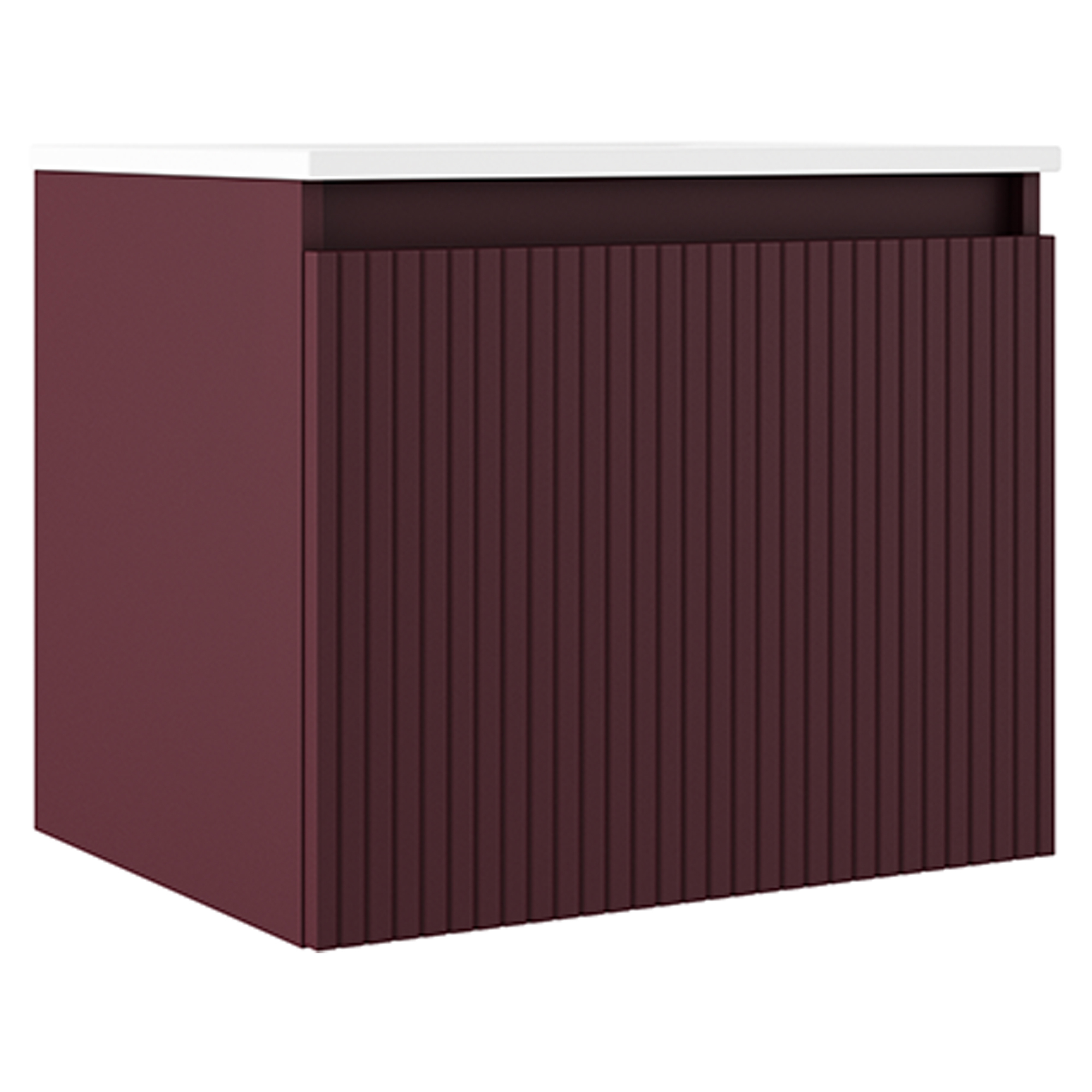 Underskab Picone Rød Mat 60 cm med Vask Hvid Blank