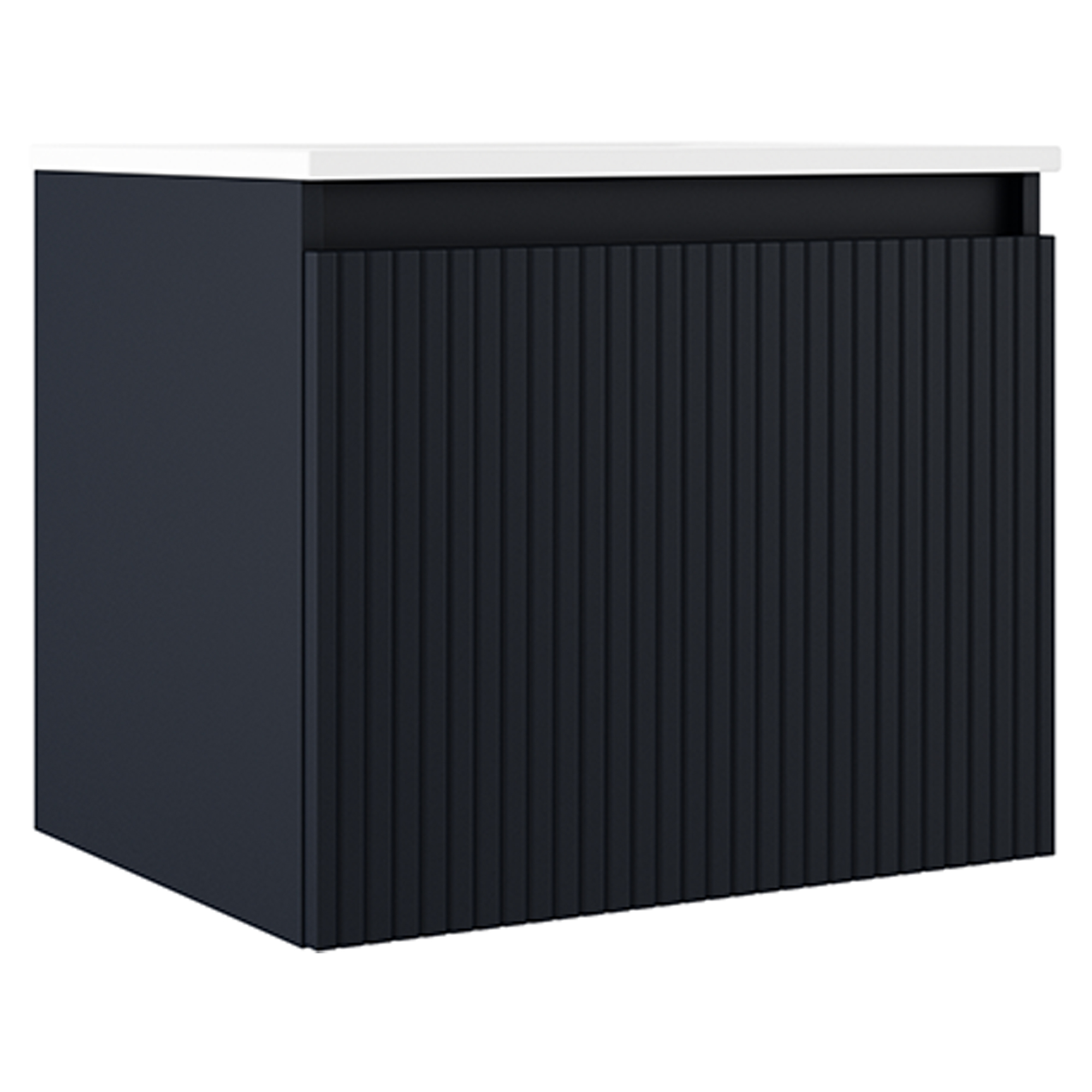 Underskab Picone Mørkeblå Mat 60 cm med Vask Hvid Blank