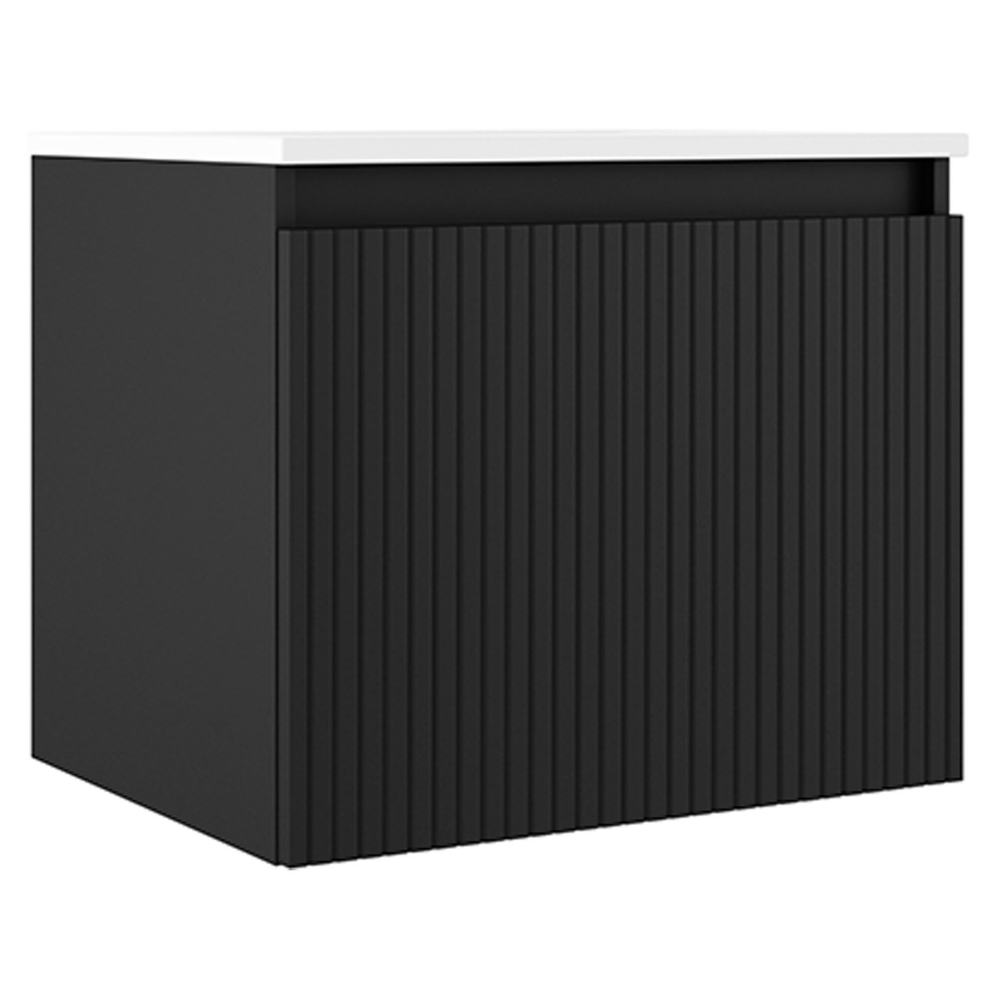 Underskab Picone Sort Mat 60 cm med Vask Hvid Blank