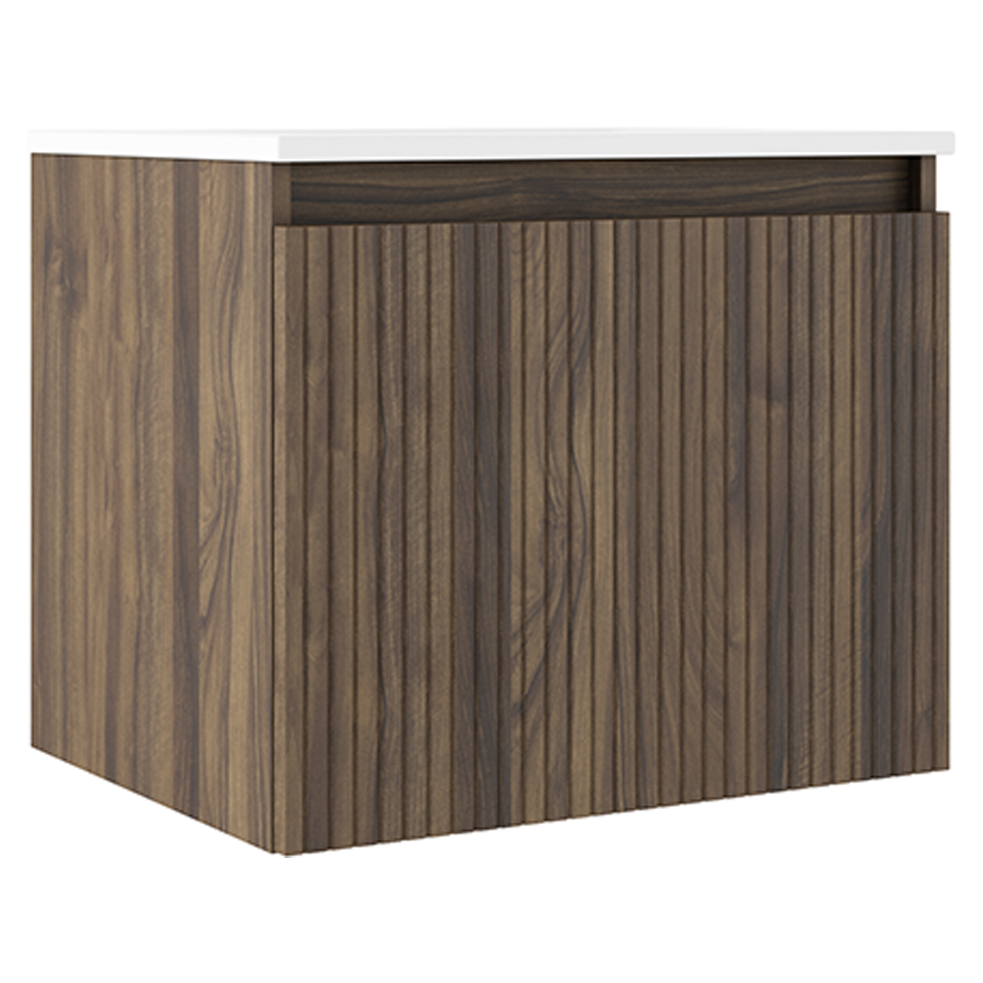 Underskab Picone Valnød Mat 60 cm med Vask Hvid Blank