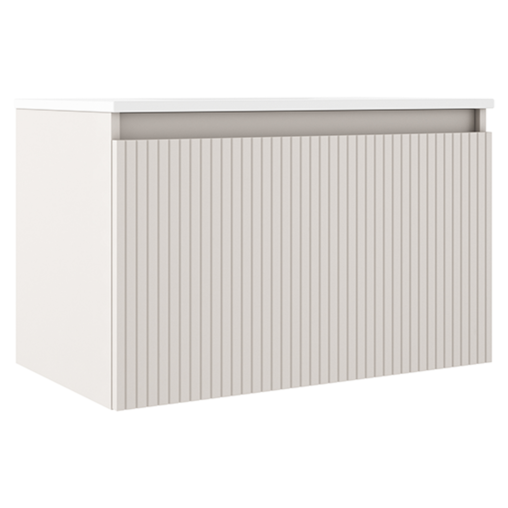 Underskab Picone Beige Mat 80 cm med Vask Hvid Blank