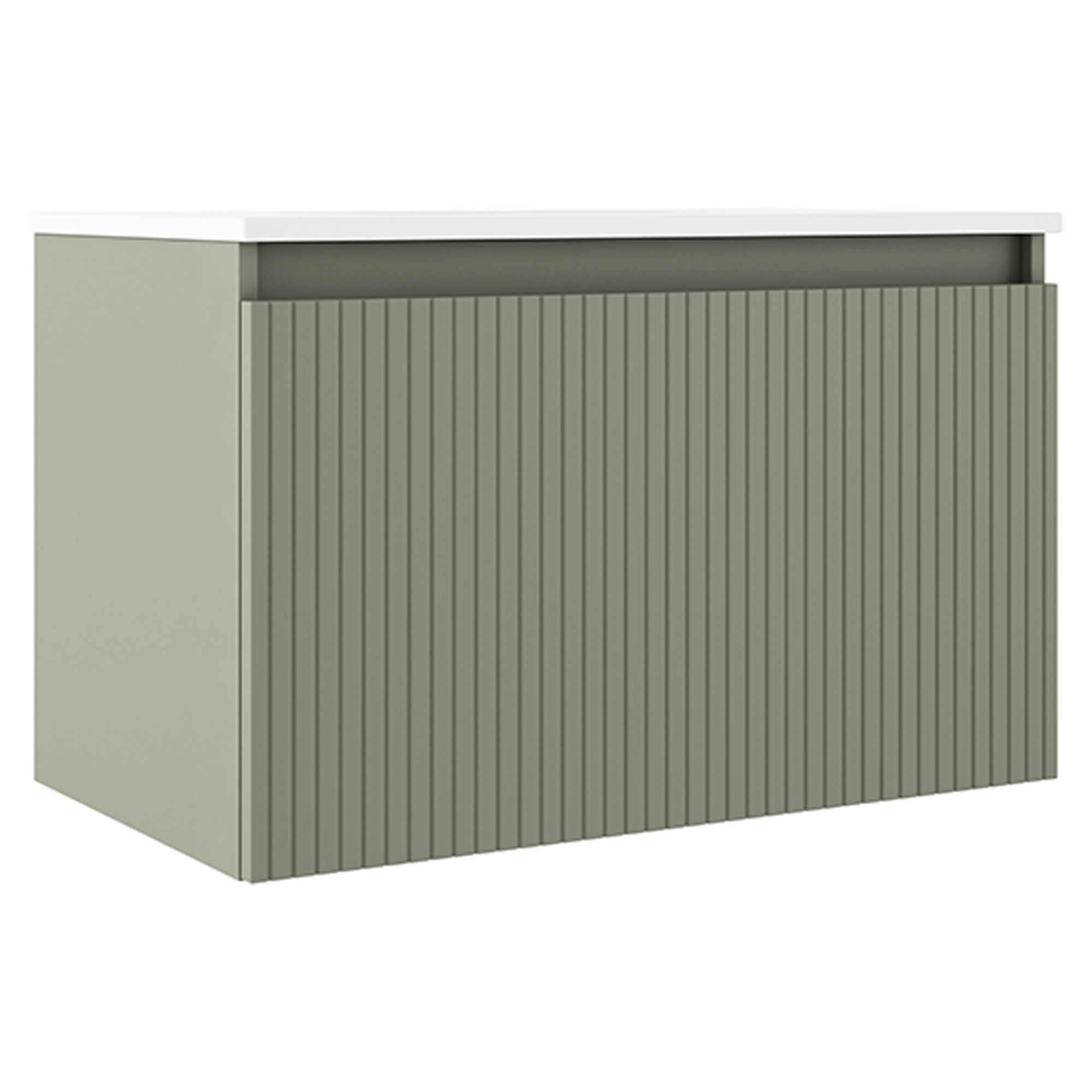 Underskab Picone Oliven Mat 80 cm med Vask Hvid Blank