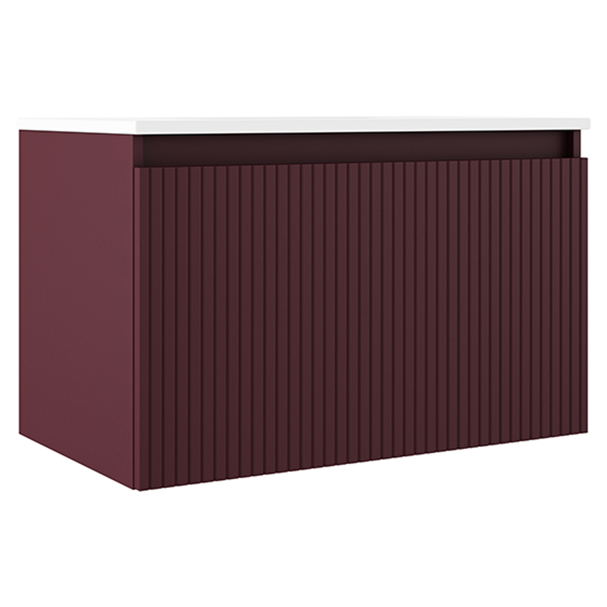 Underskab Picone Rød Mat 80 cm med Vask Hvid Blank