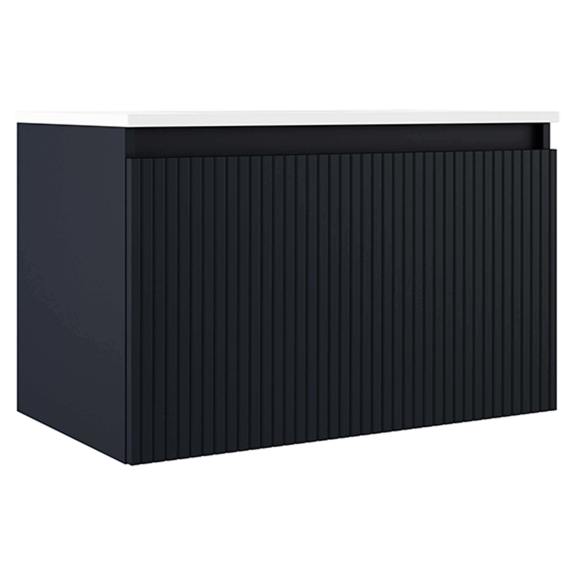 Underskab Picone Mørkeblå Mat 80 cm med Vask Hvid Blank