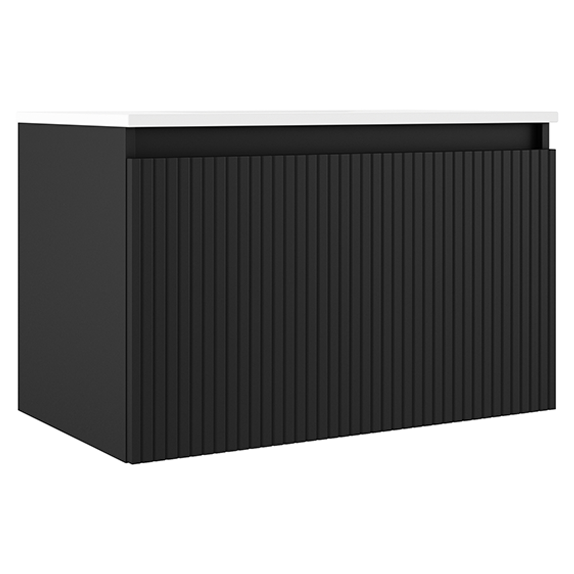 Underskab Picone Sort Mat 80 cm med Vask Hvid Blank