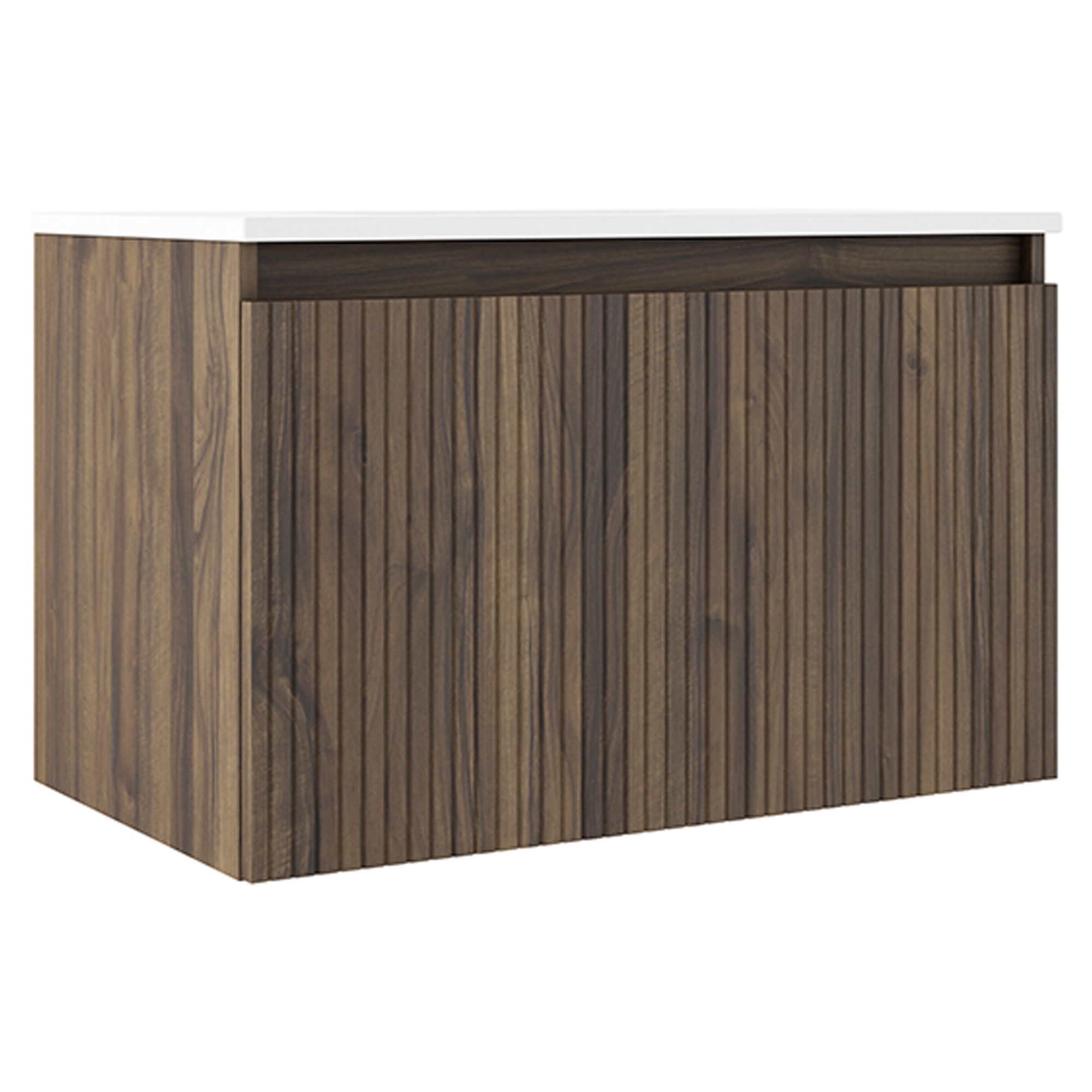 Underskab Picone Valnød Mat 80 cm med Vask Hvid Blank