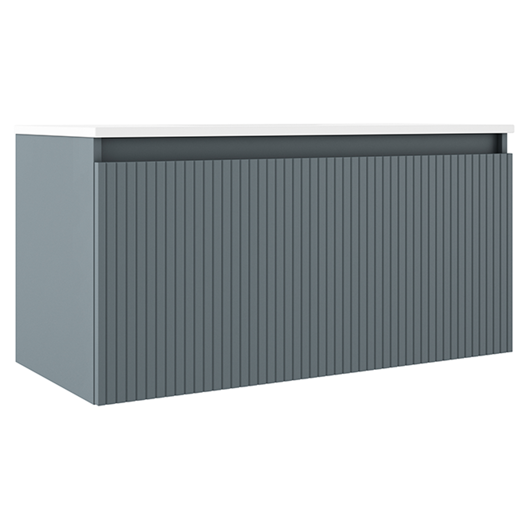 Underskab Picone Blå Mat 100 cm med Vask Hvid Blank