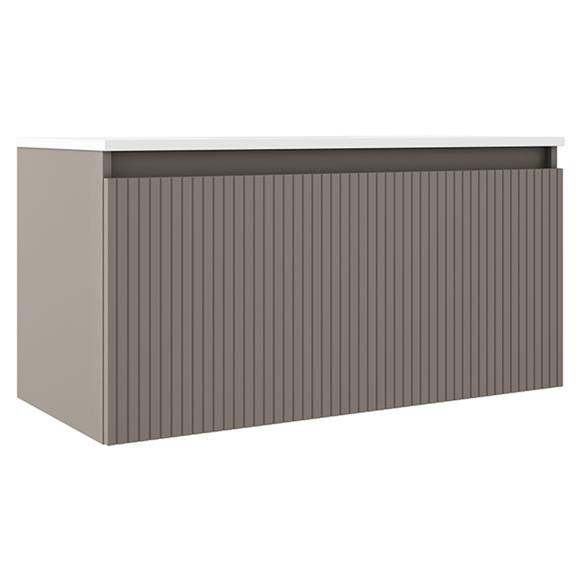 Underskab Picone Grå Mat 100 cm med Vask Hvid Blank