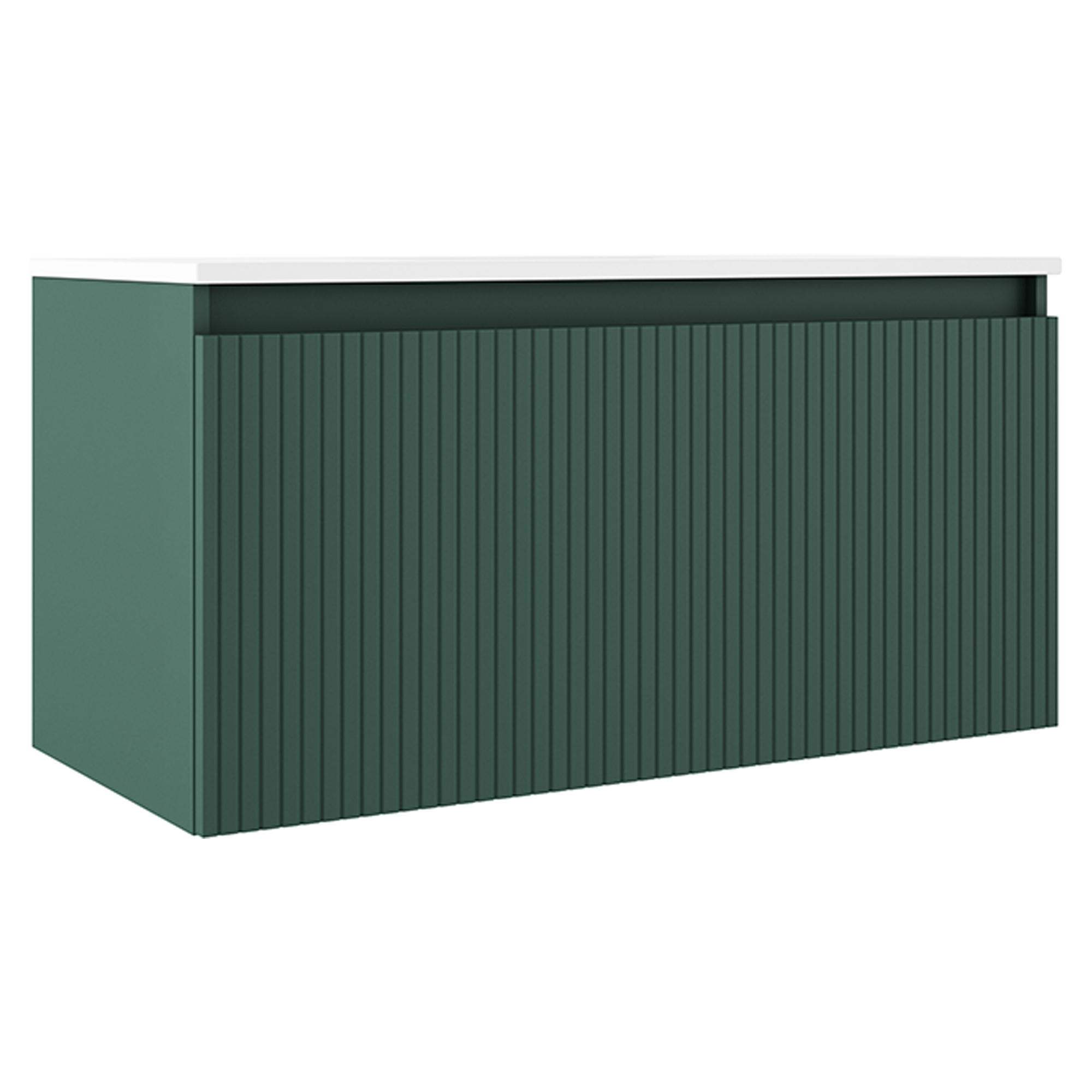 Underskab Picone Grøn Mat 100 cm med Vask Hvid Blank