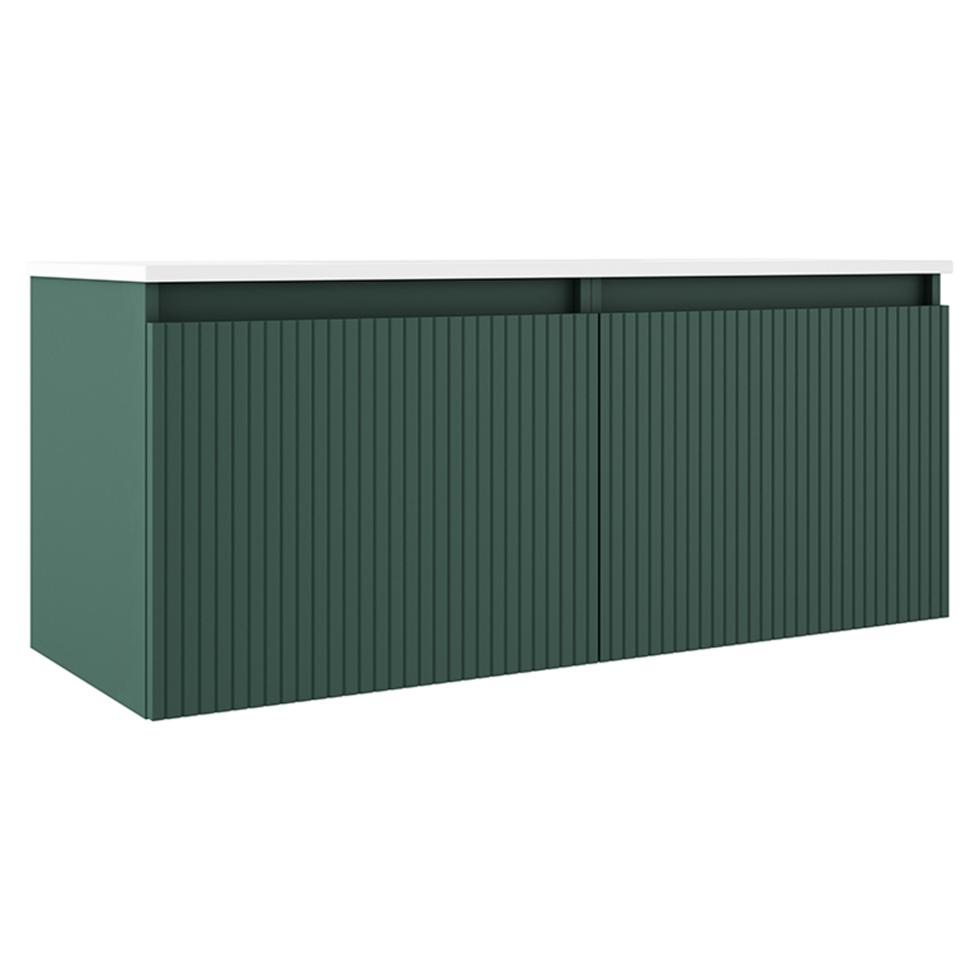 Dobbelt Underskab Picone Grøn Mat 120 cm med Vask Hvid Blank Højre