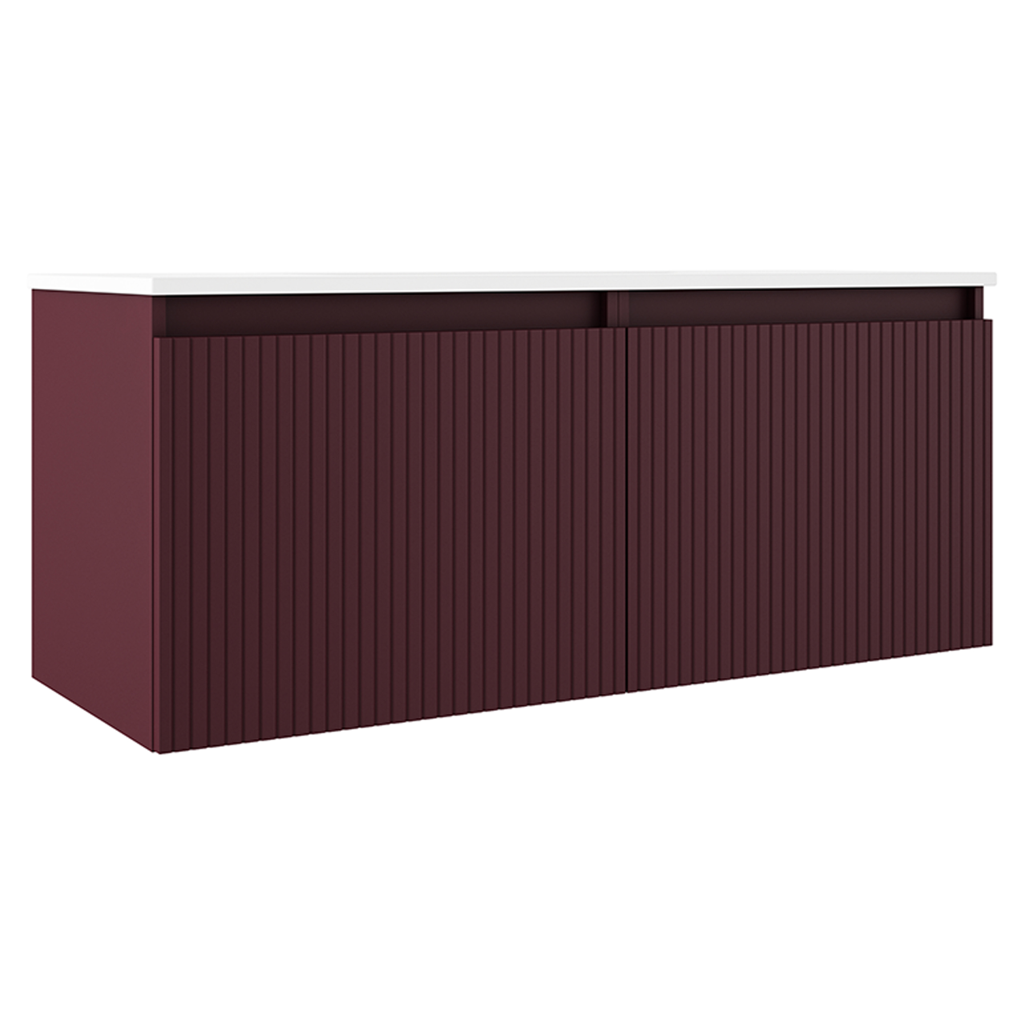 Dobbelt Underskab Picone Rød Mat 120 cm med Vask Hvid Blank Højre