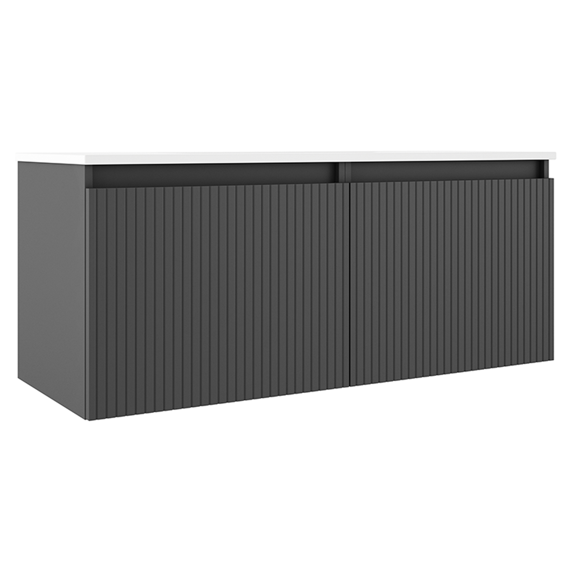 Dobbelt Underskab Picone Mørkegrå Mat 120 cm med Vask Hvid Blank Venstre