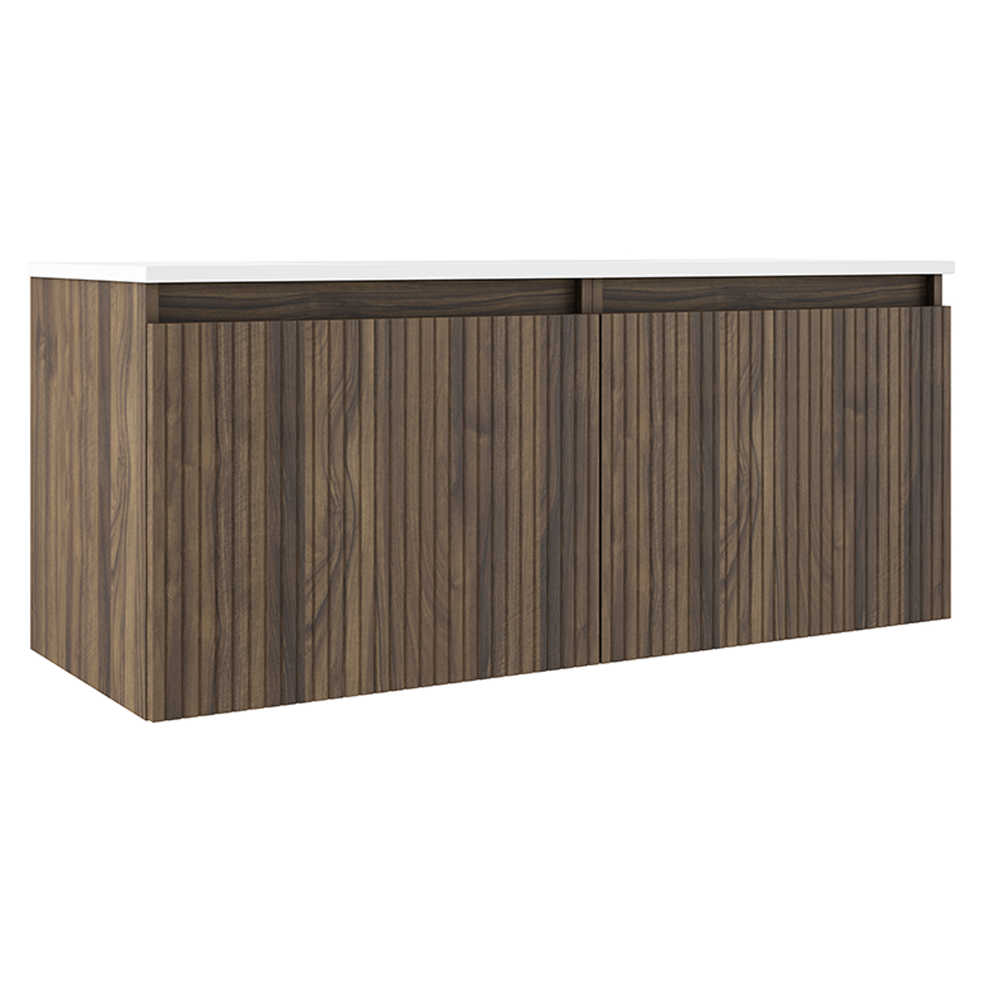 Dobbelt Underskab Picone Valnød Mat 120 cm med Vask Hvid Blank Venstre