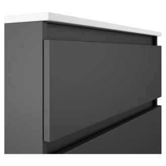 Vaskeskab <strong>Compakt</strong>  Mørkegrå Mat 50x40 cm med Vask Hvid Blank
