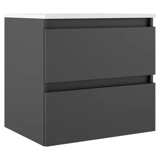 Underskab <strong>Compakt</strong>  Mørkegrå Mat 50x40 cm med Vask Hvid Blank