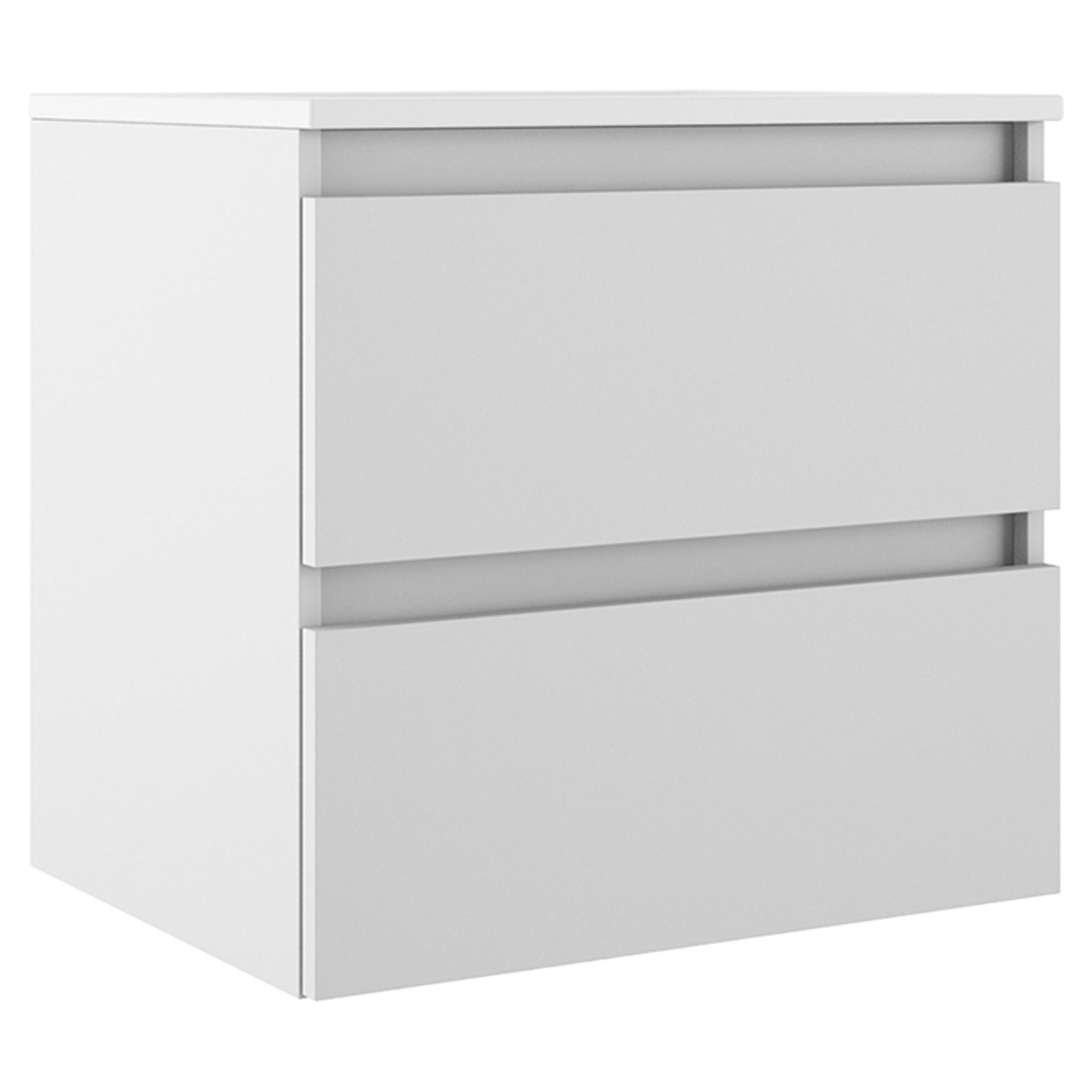 Underskab Compakt Hvid Mat 60x40 cm med Vask Hvid Blank