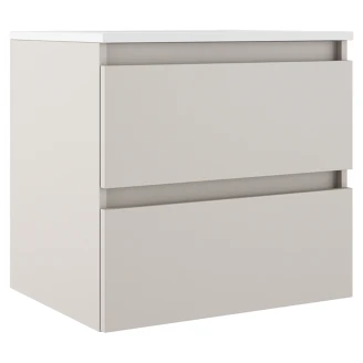 Underskab <strong>Compakt</strong>  Beige Mat 60x40 cm med Vask Hvid Blank