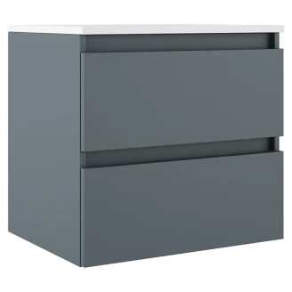 Underskab <strong>Compakt</strong>  Blå Mat 60x40 cm med Vask Hvid Blank