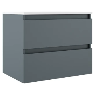 Underskab <strong>Compakt</strong>  Blå Mat 70x40 cm med Vask Hvid Blank