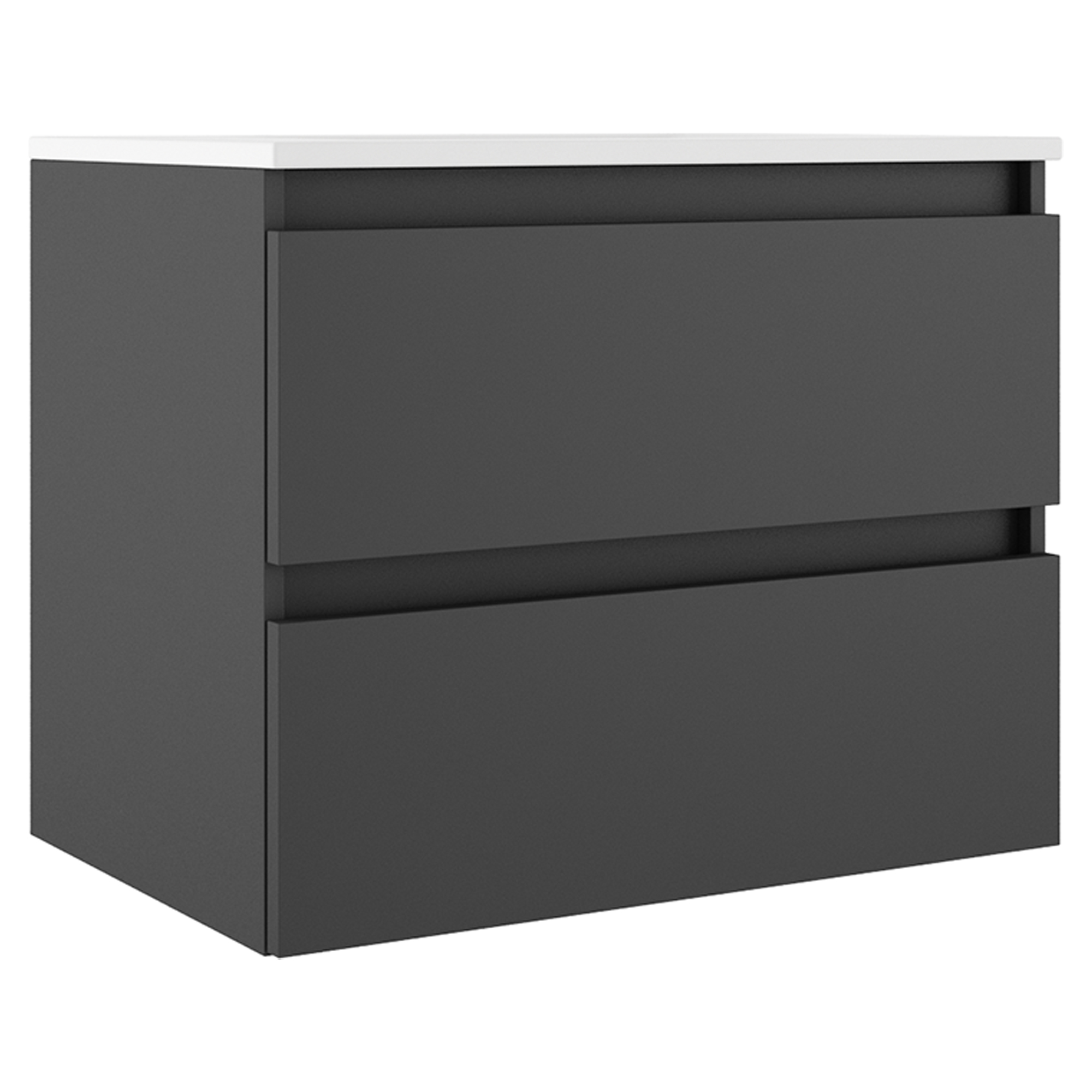 Underskab Compakt Mørkegrå Mat 70x40 cm med Vask Hvid Blank