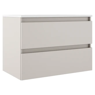 Underskab <strong>Compakt</strong>  Beige Mat 80x40 cm med Vask Hvid Blank