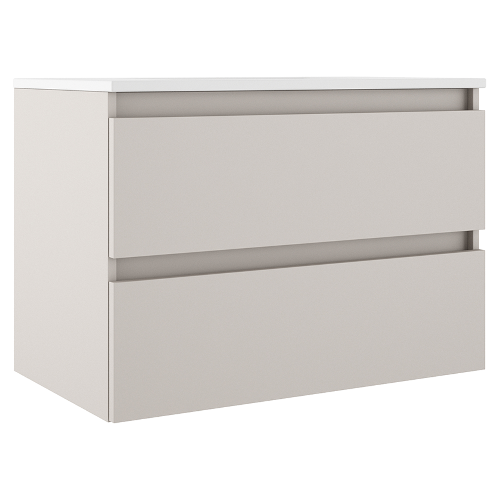 Underskab Compakt Beige Mat 80x40 cm med Vask Hvid Blank