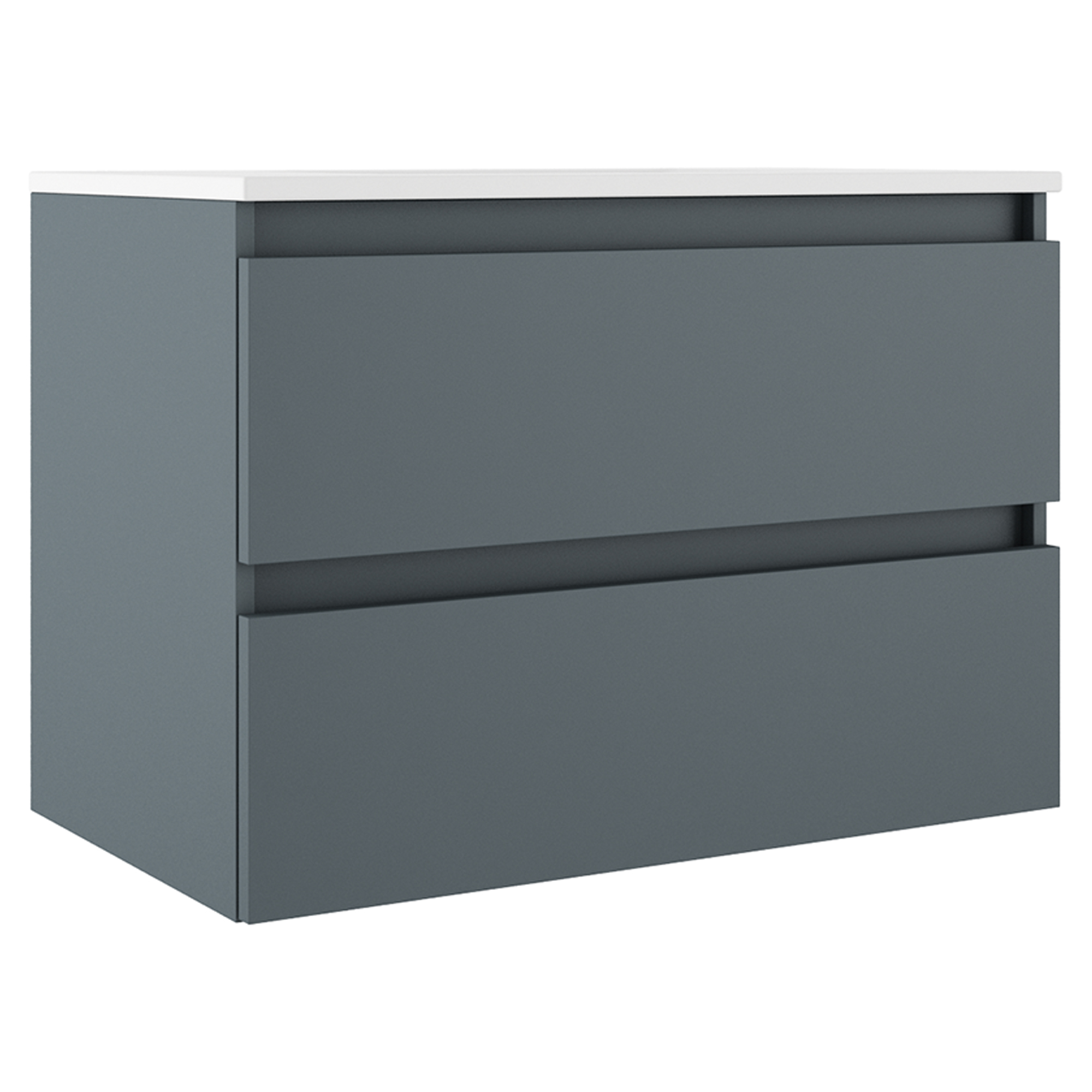 Underskab Compakt Blå Mat 80x40 cm med Vask Hvid Blank