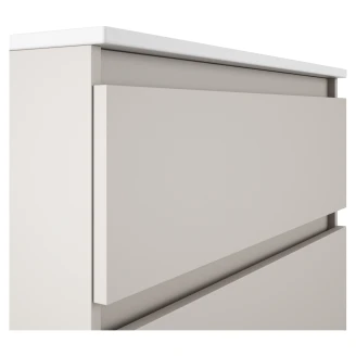 Vaskeskab <strong>Compakt</strong>  Beige Mat 50x40 cm med Vask, Tre Skuffer & Ben
