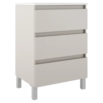 Underskab <strong>Compakt</strong>  Beige Mat 50x40 cm med Vask, Tre Skuffer & Ben