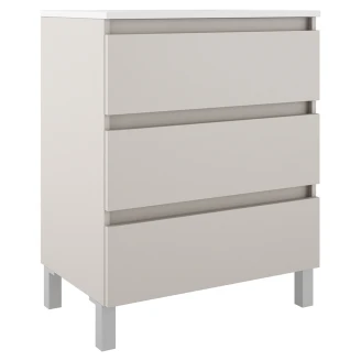 Underskab <strong>Compakt</strong>  Beige Mat 70x40 cm med Vask, Tre Skuffer & Ben