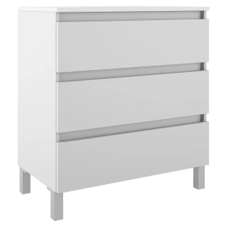 Underskab <strong>Compakt</strong>  Hvid Mat 80x40 cm med Vask, Tre Skuffer & Ben