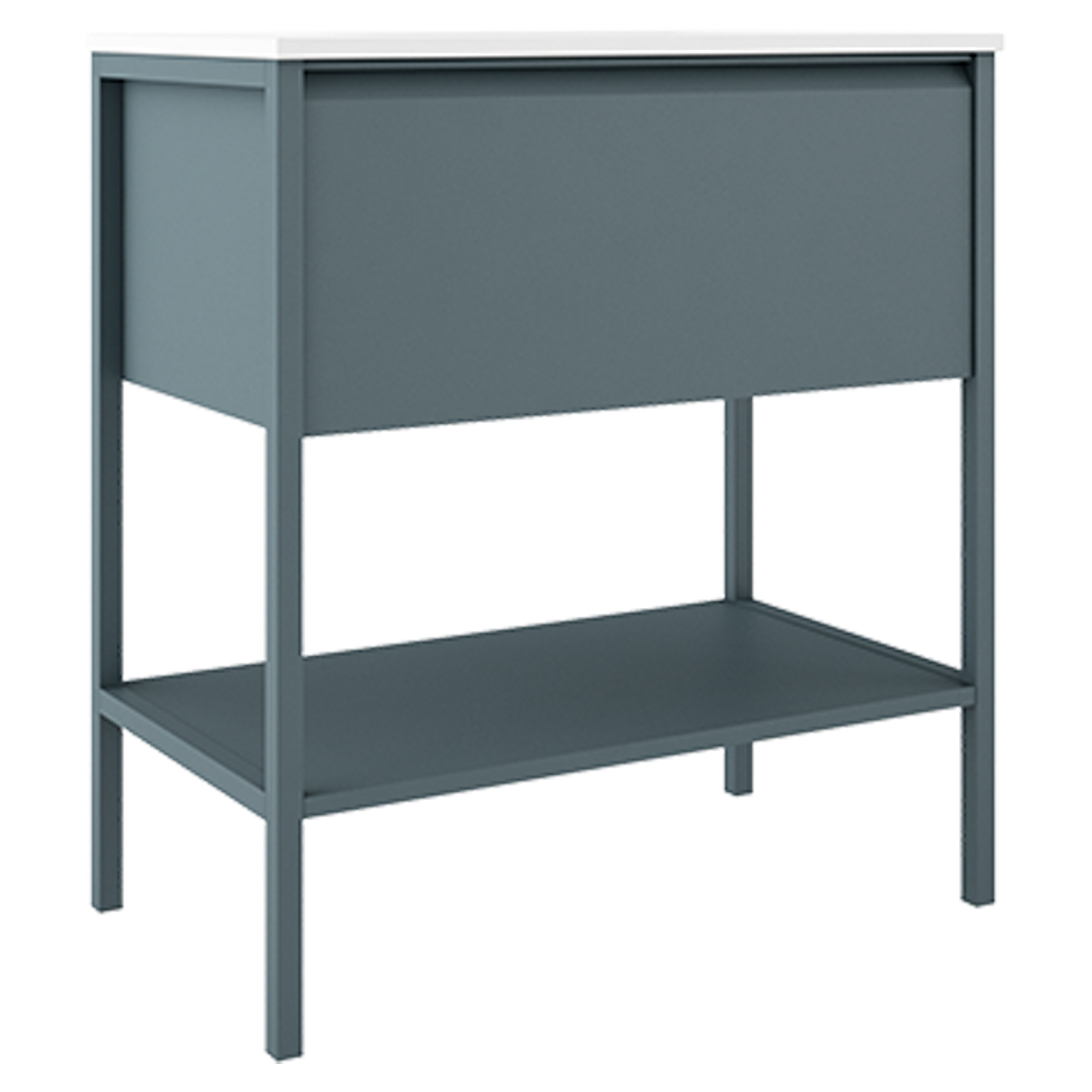 Underskab Tone Blå Mat 80 cm, 1 Skuffe med Vask