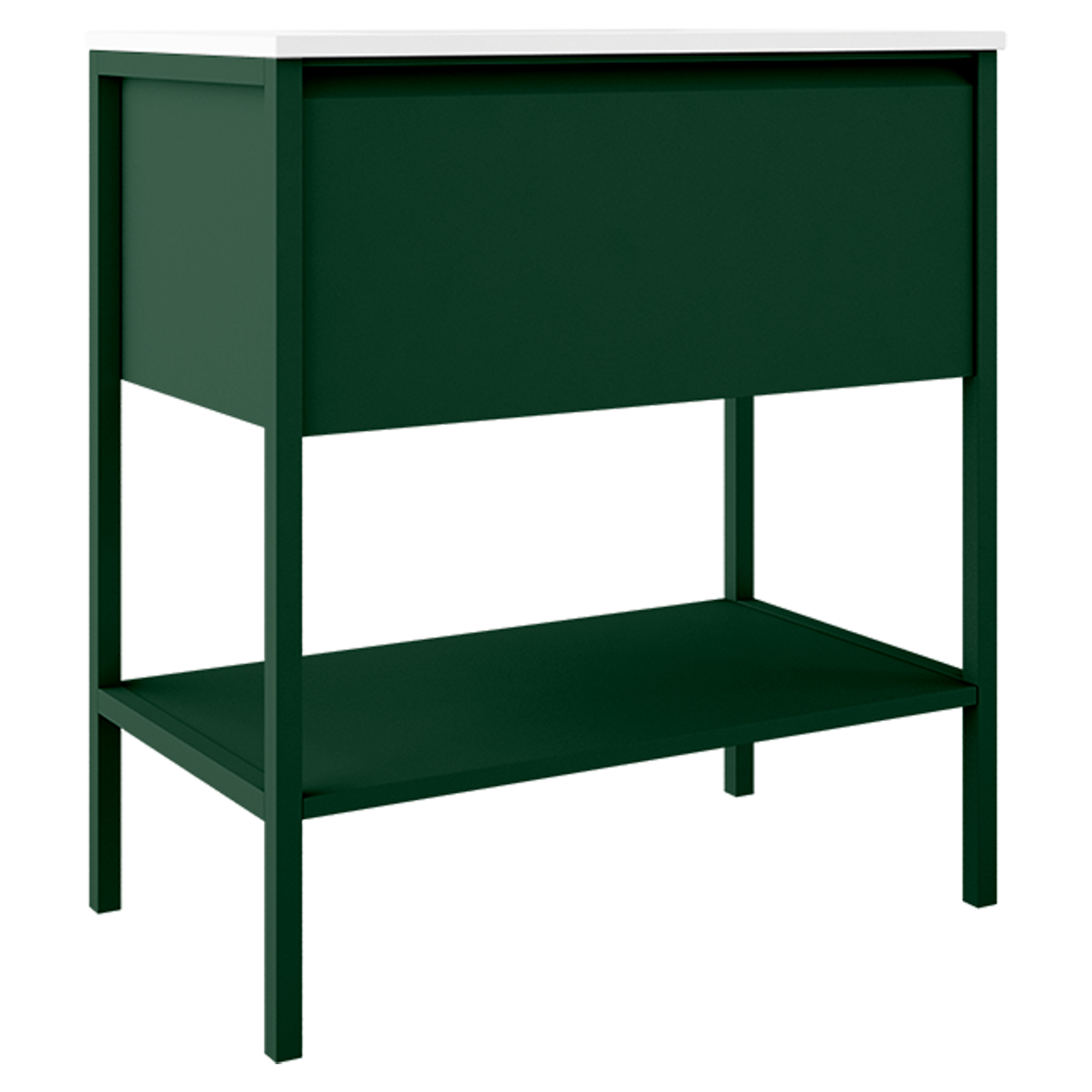 Underskab Tone Grøn Mat 80 cm, 1 Skuffe med Vask