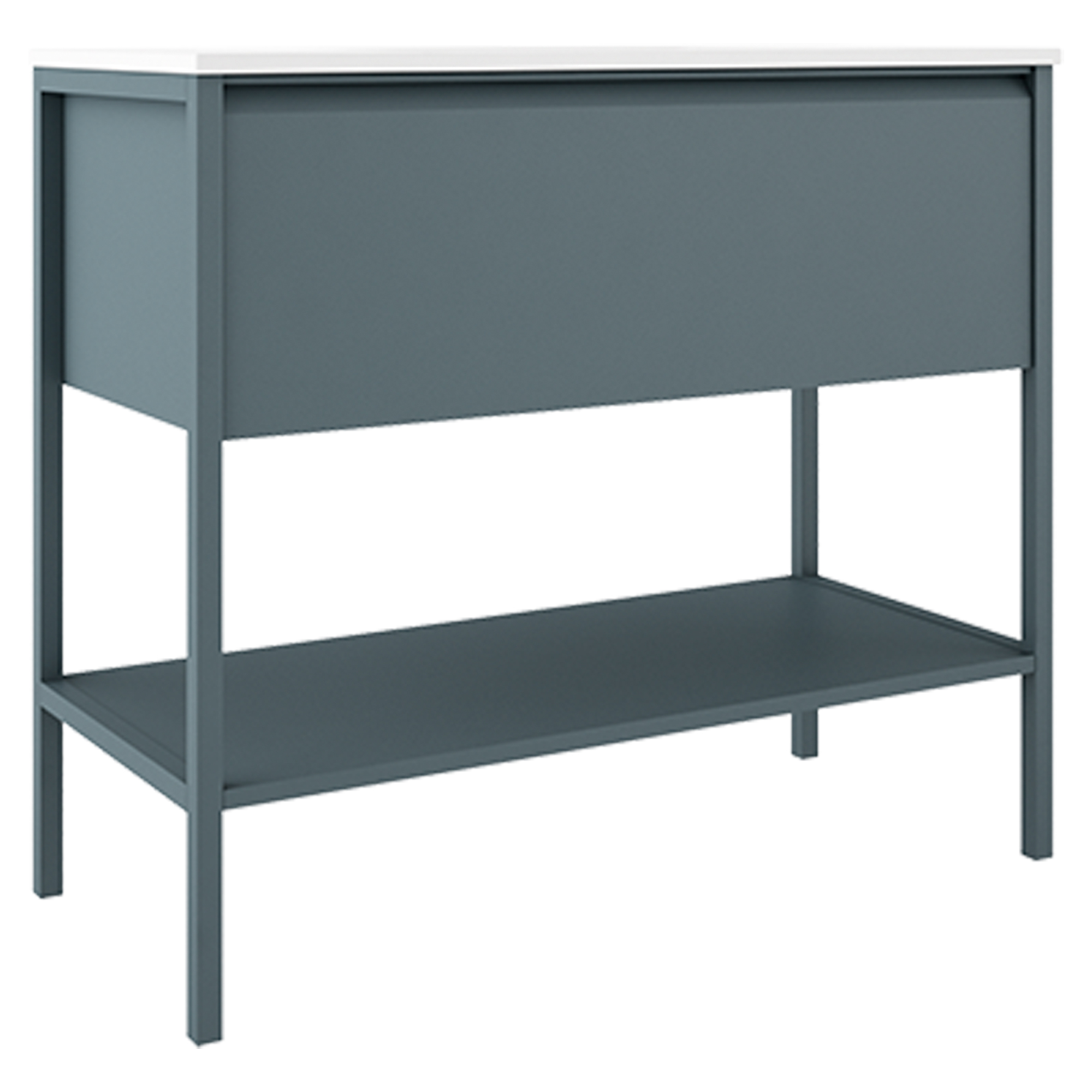 Underskab Tone Blå Mat 100 cm, 1 Skuffe med Vask