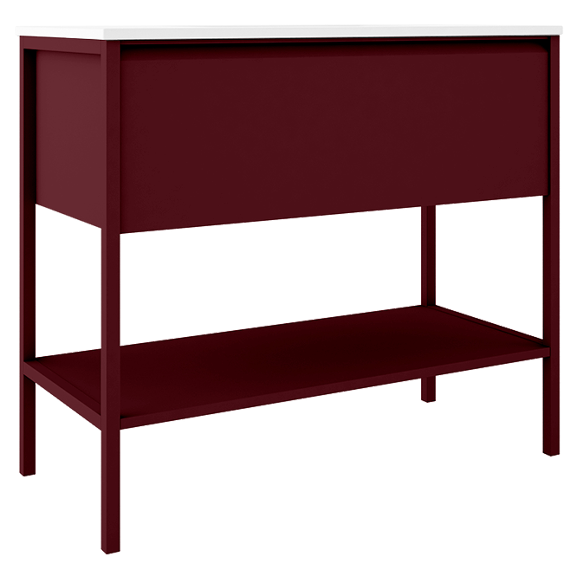 Underskab Tone Rød Mat 100 cm, 1 Skuffe med Vask