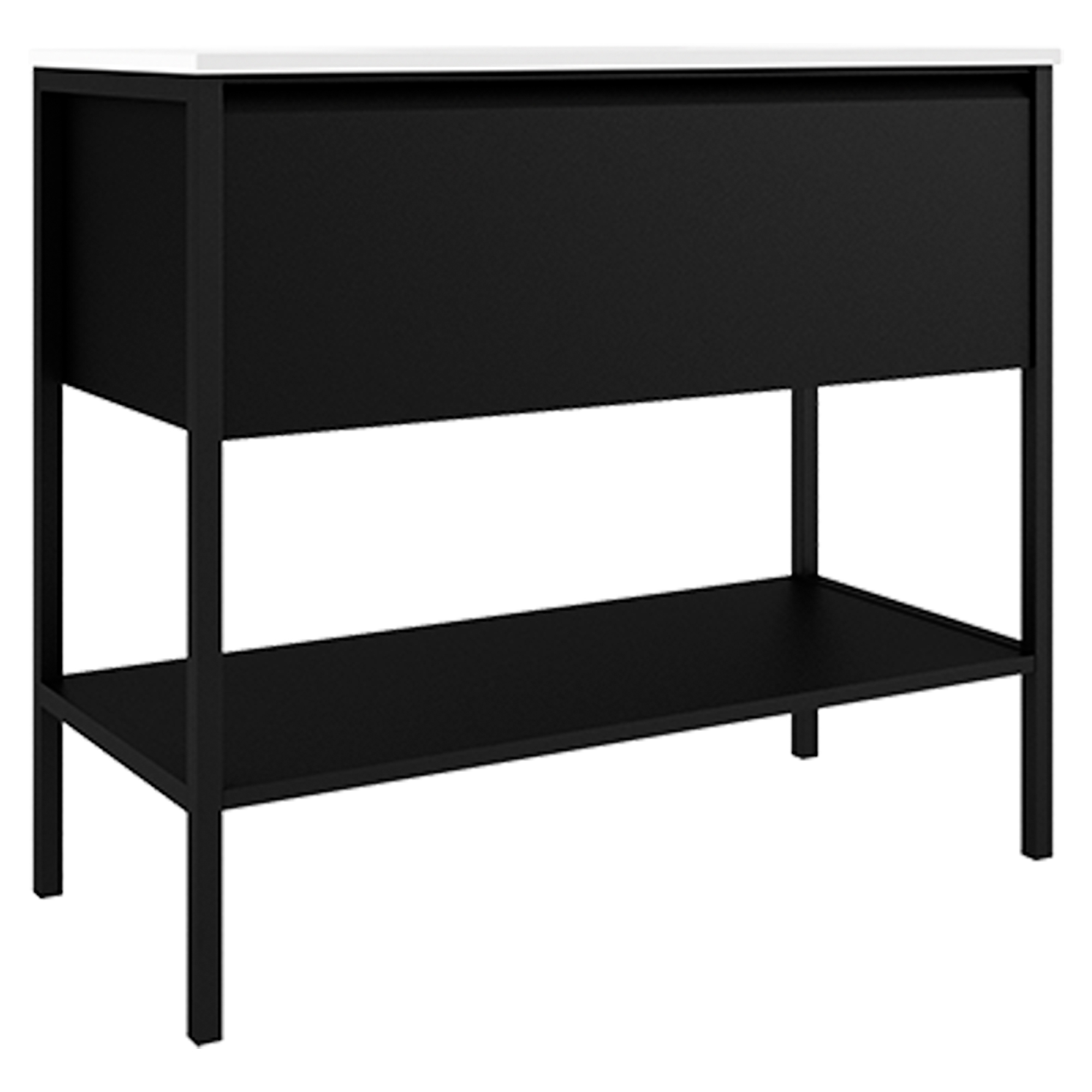 Underskab Tone Sort Mat 100 cm, 1 Skuffe med Vask