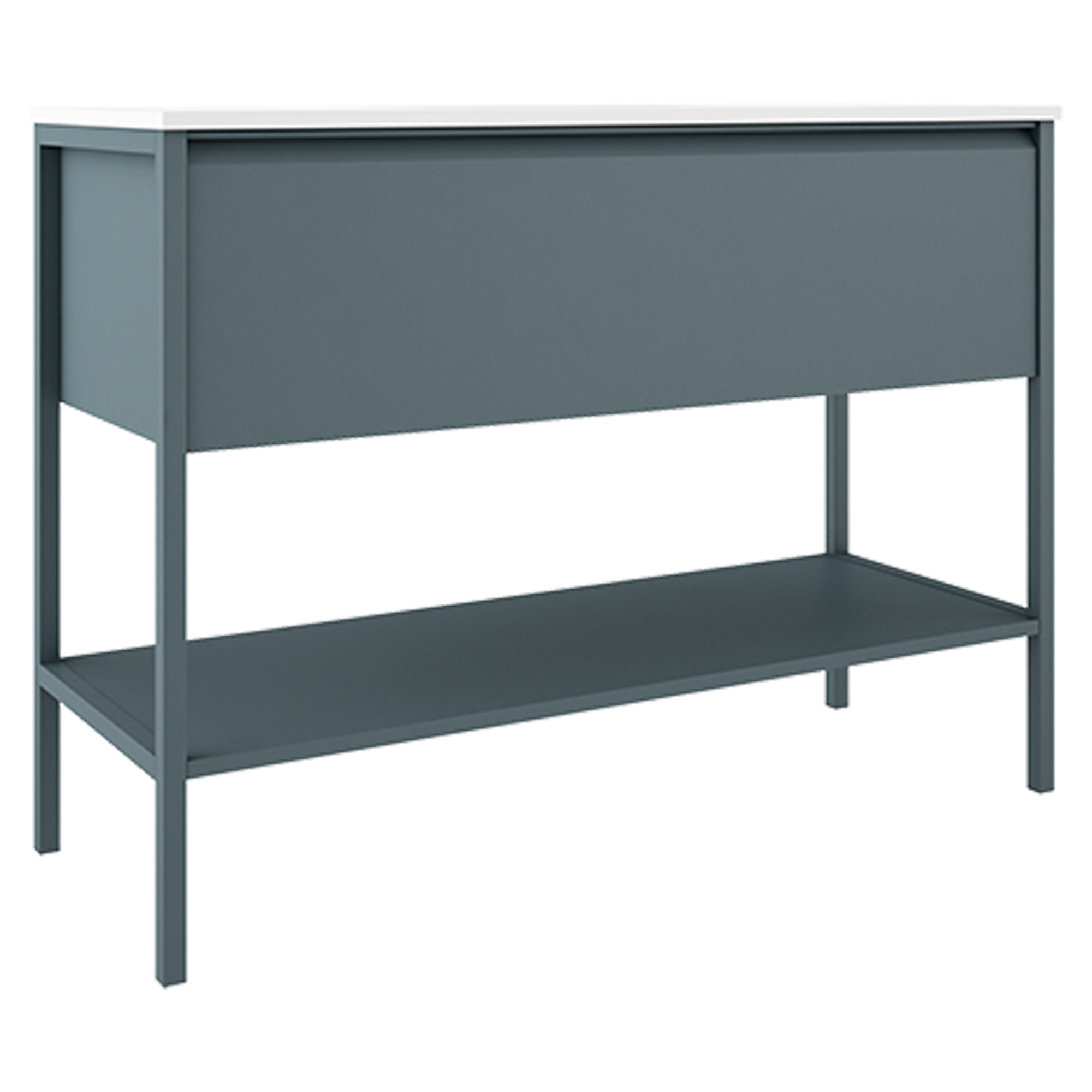 Underskab Tone Blå Mat 120 cm, 1 Skuffe med Vask