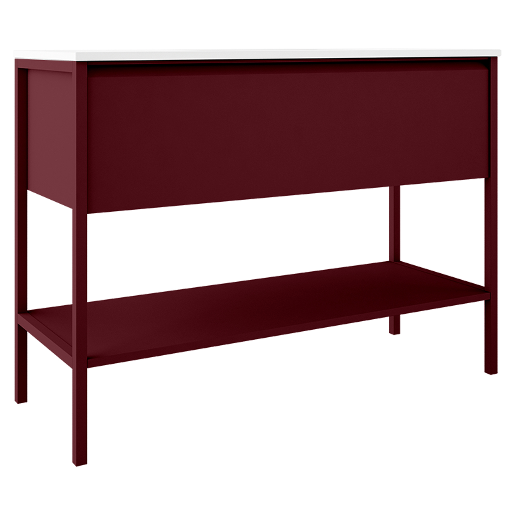 Underskab Tone Rød Mat 120 cm, 1 Skuffe med Vask