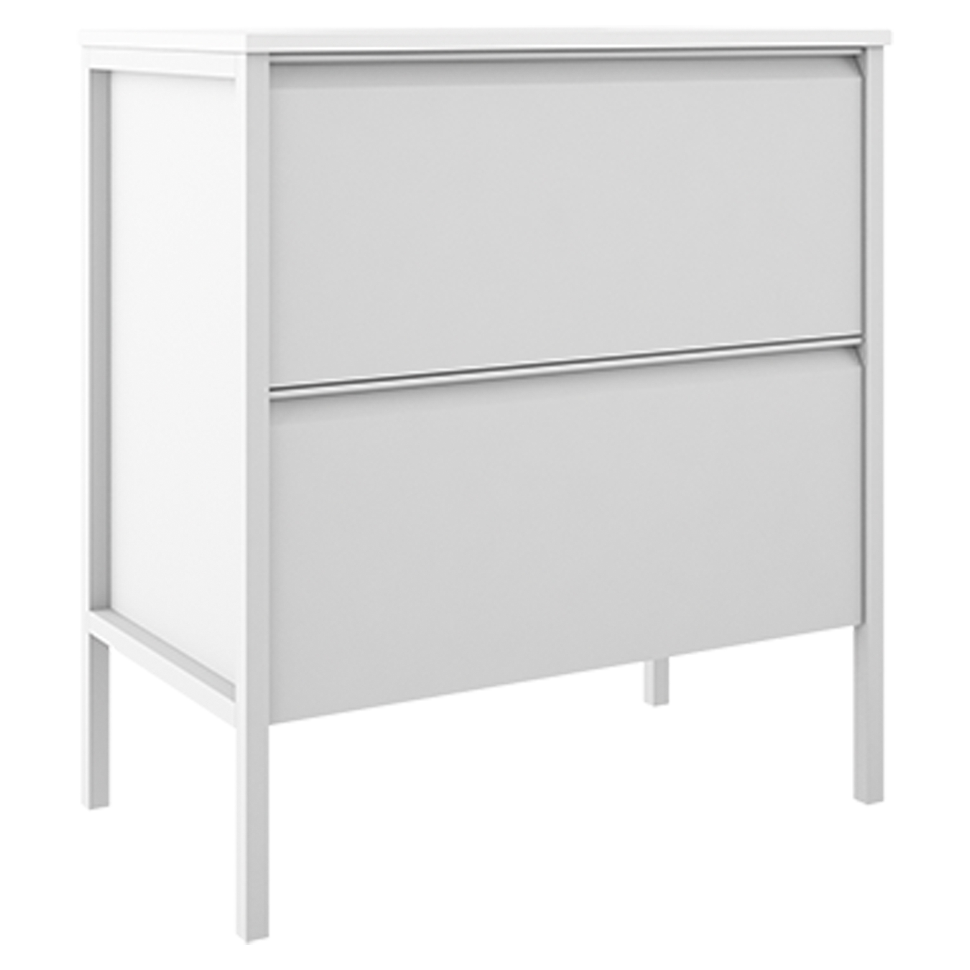 Underskab Tone Hvid Mat 80 cm, 2 Skuffer med Vask