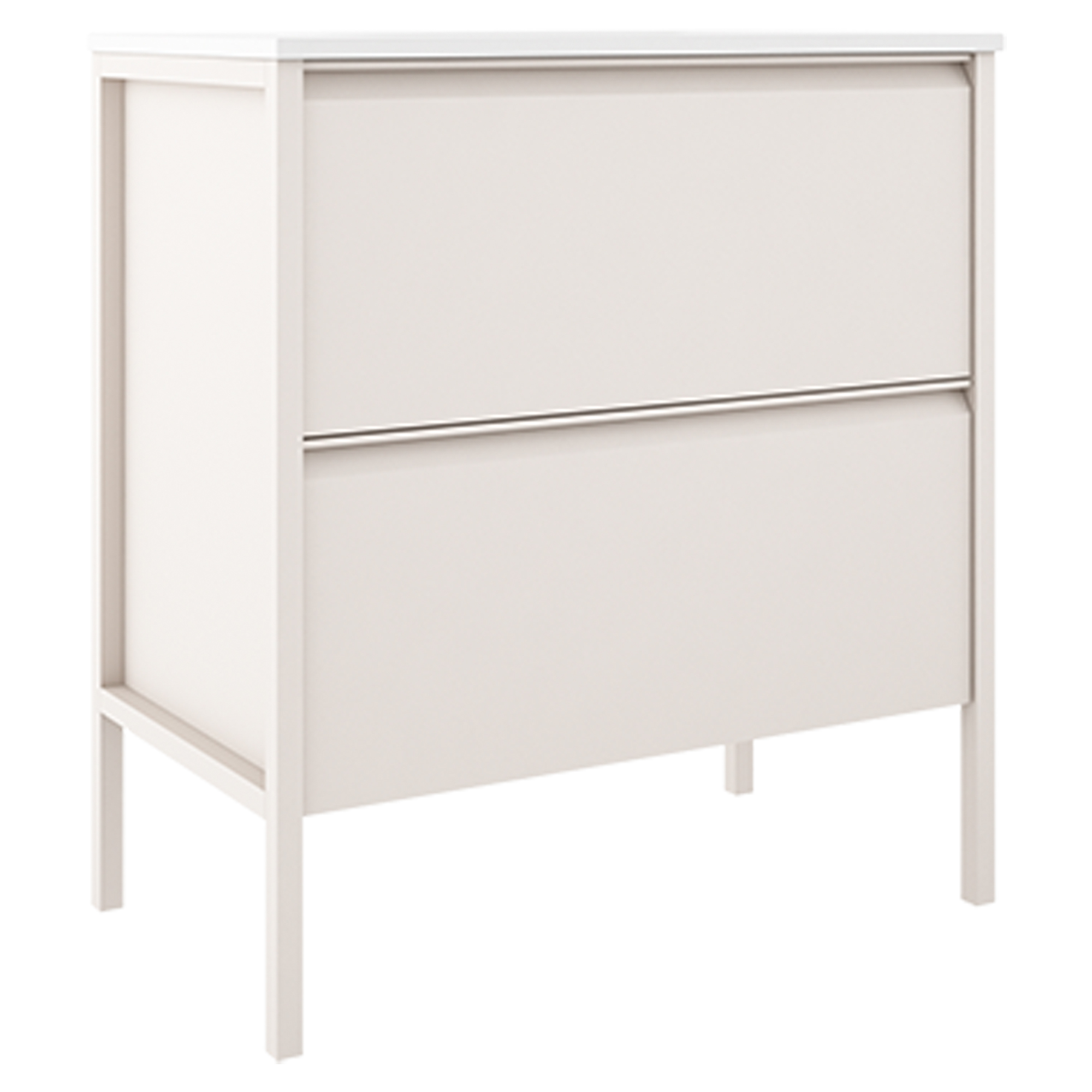 Underskab Tone Beige Mat 80 cm, 2 Skuffer med Vask