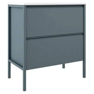 Underskab <strong>Tone</strong>  Blå Mat 80 cm, 2 Skuffer med Vask