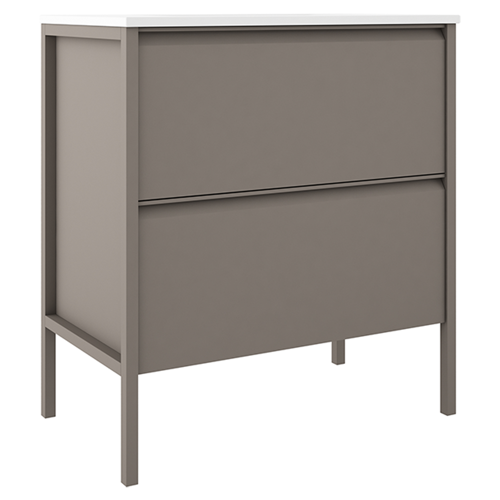 Underskab Tone Grå Mat 80 cm, 2 Skuffer med Vask