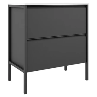 Underskab <strong>Tone</strong>  Mørkegrå Mat 80 cm, 2 Skuffer med Vask