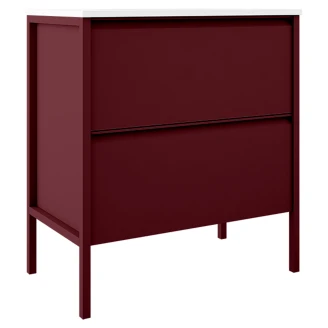 Underskab <strong>Tone</strong>  Rød Mat 80 cm, 2 Skuffer med Vask