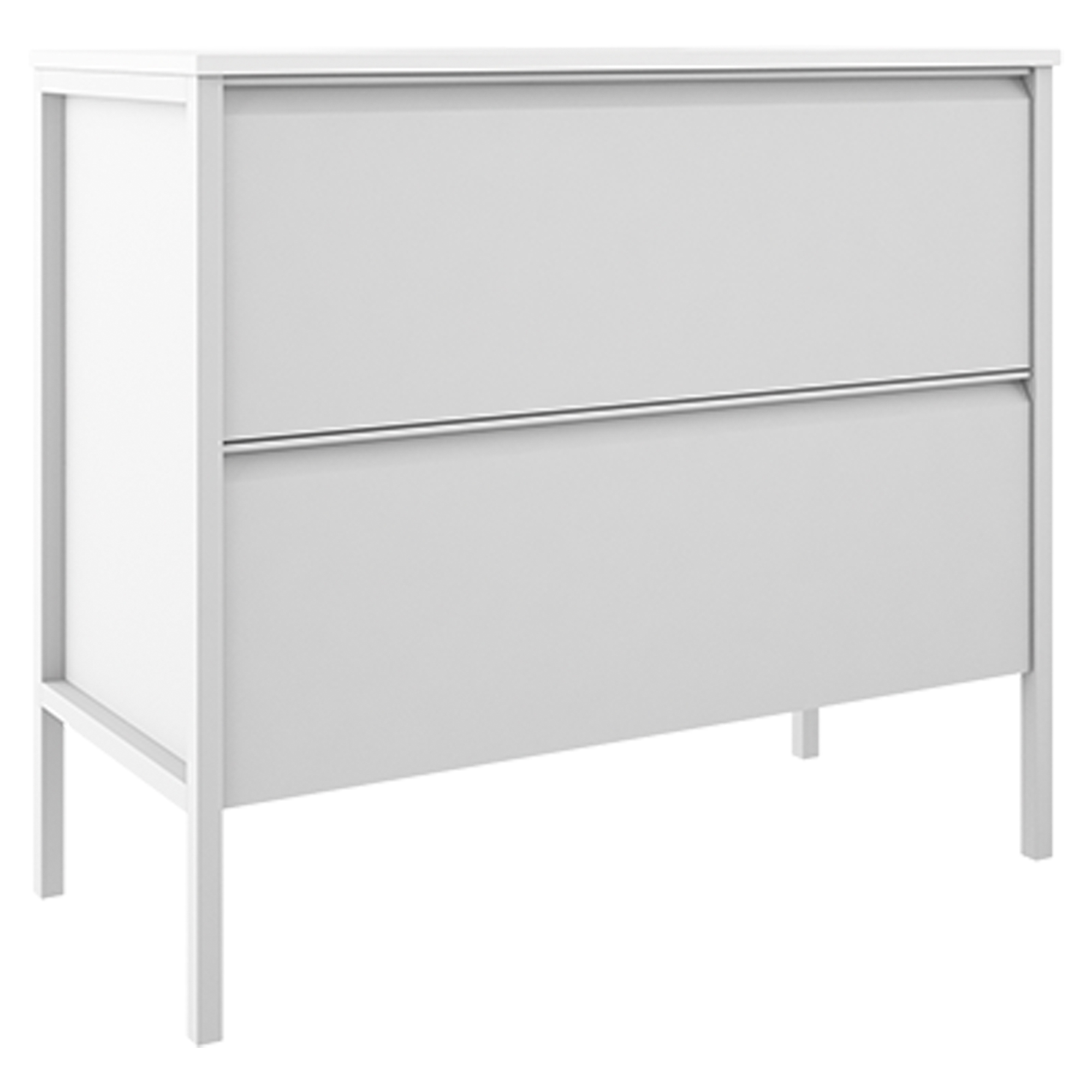 Underskab Tone Hvid Mat 100 cm, 2 Skuffer med Vask